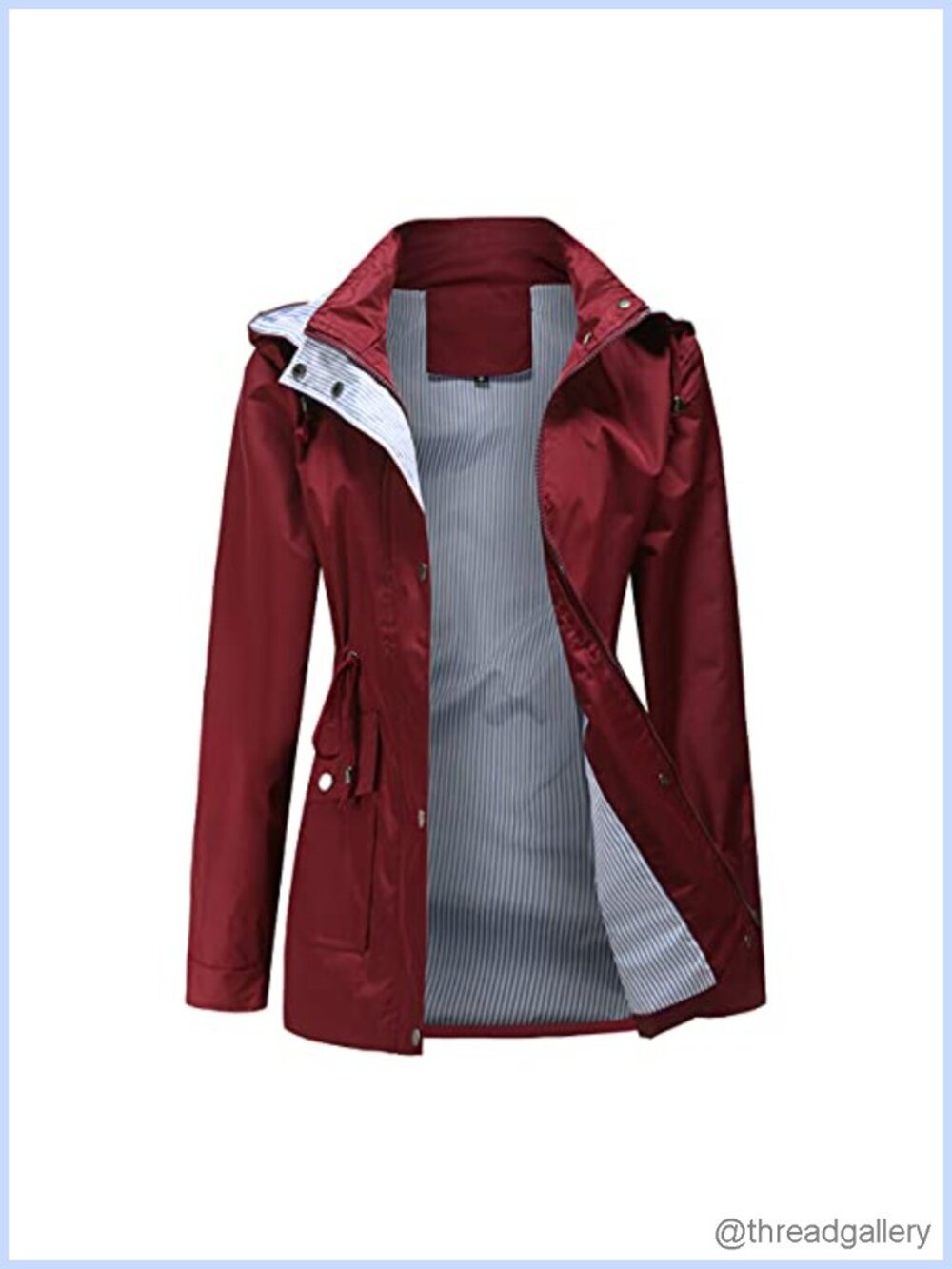 Women's Waterproof Lightweight Hooded Rain Jacket Lined Windbreaker